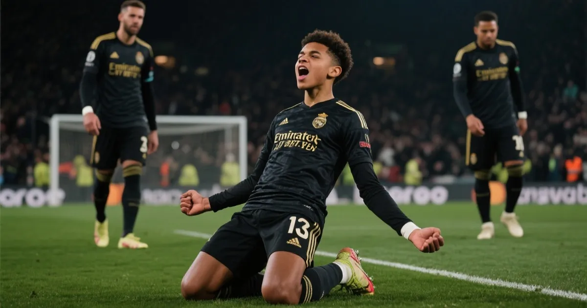 年轻球员庆祝胜利与失落的豪门球星对比